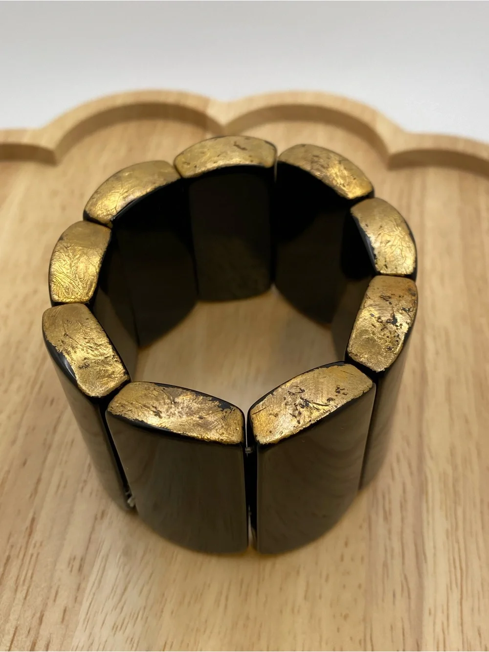 Black and Gold Ceramic Link Wristband for Smartwatches